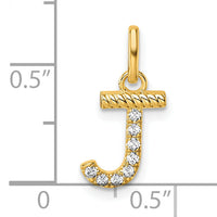 14k Twisted .07 ct. Diamond Initial J Charm-PM10732J-YA