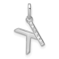 14k White Gold Twisted .05 Ct. Diamond Initial K Charm-PM10732K-WA