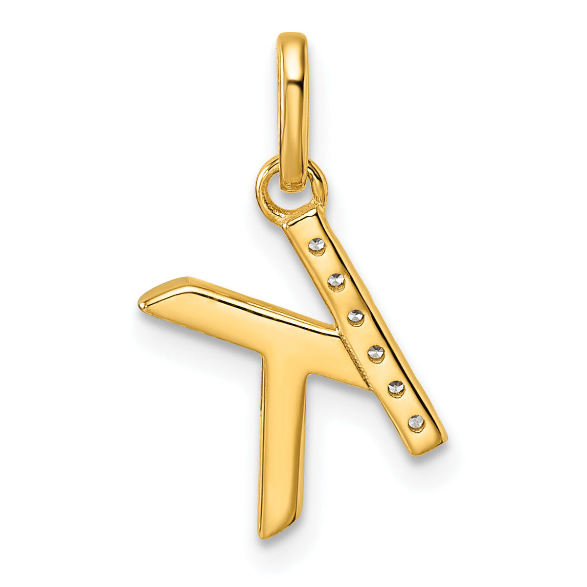 14k Twisted .05 ct. Diamond Initial K Charm-PM10732K-YA