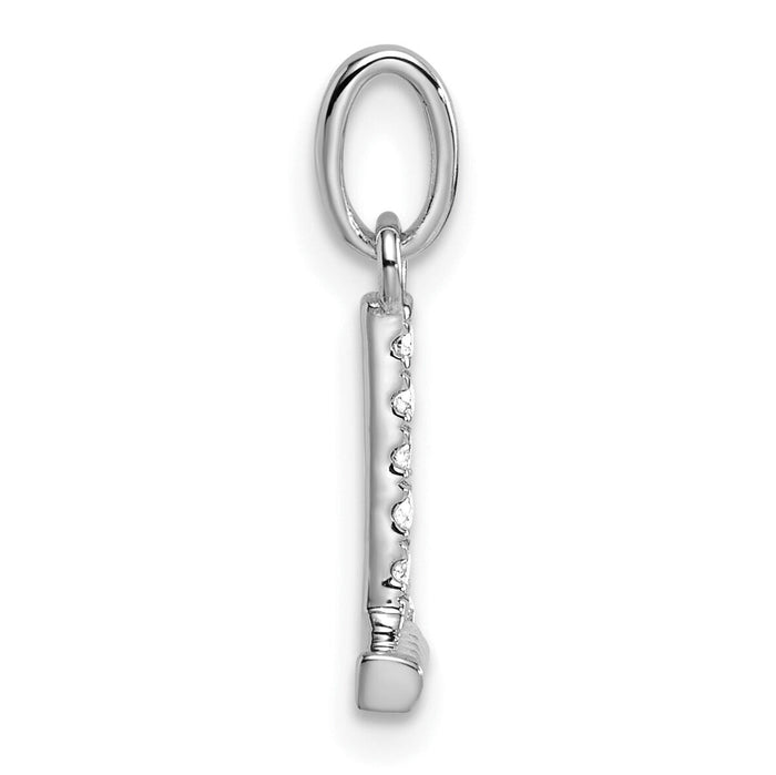 14k White Gold Twisted .05 ct. Diamond Initial L Charm-PM10732L-WA