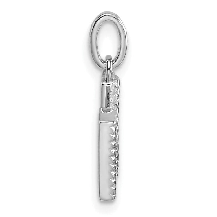 14k White Gold Twisted .05 ct. Diamond Initial M Charm-PM10732M-WA