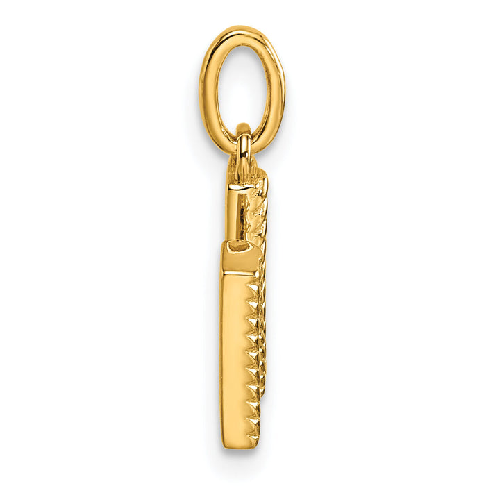 14k Twisted .05 ct. Diamond Initial M Charm-PM10732M-YA