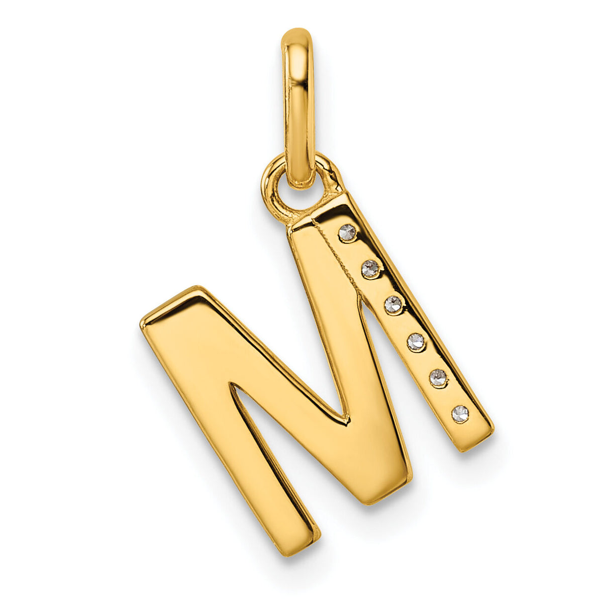 14k Twisted .05 ct. Diamond Initial M Charm-PM10732M-YA