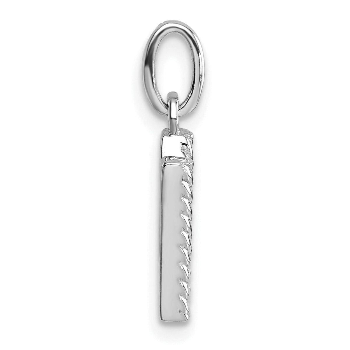 14k White Gold Twisted .05 ct. Diamond Initial N Charm-PM10732N-WA