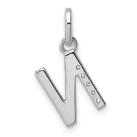 14k White Gold Twisted .05 ct. Diamond Initial N Charm-PM10732N-WA