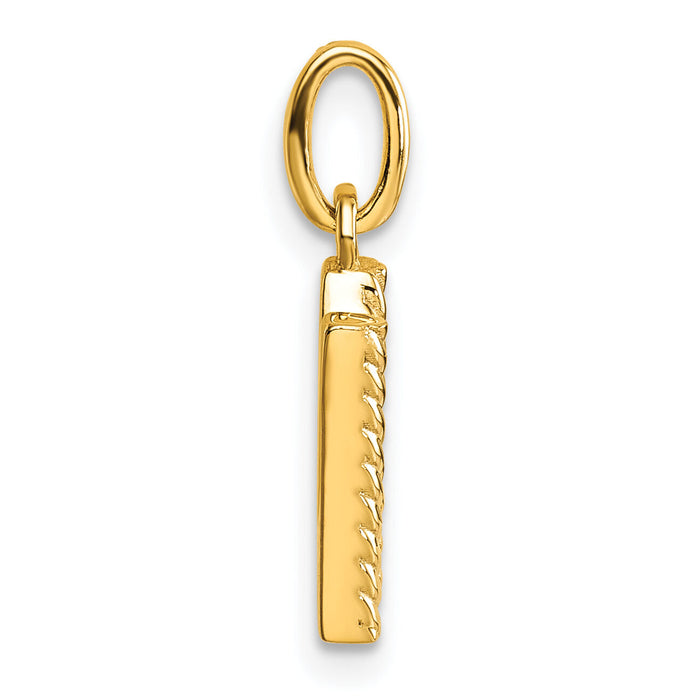 14k Twisted .05 ct. Diamond Initial N Charm-PM10732N-YA