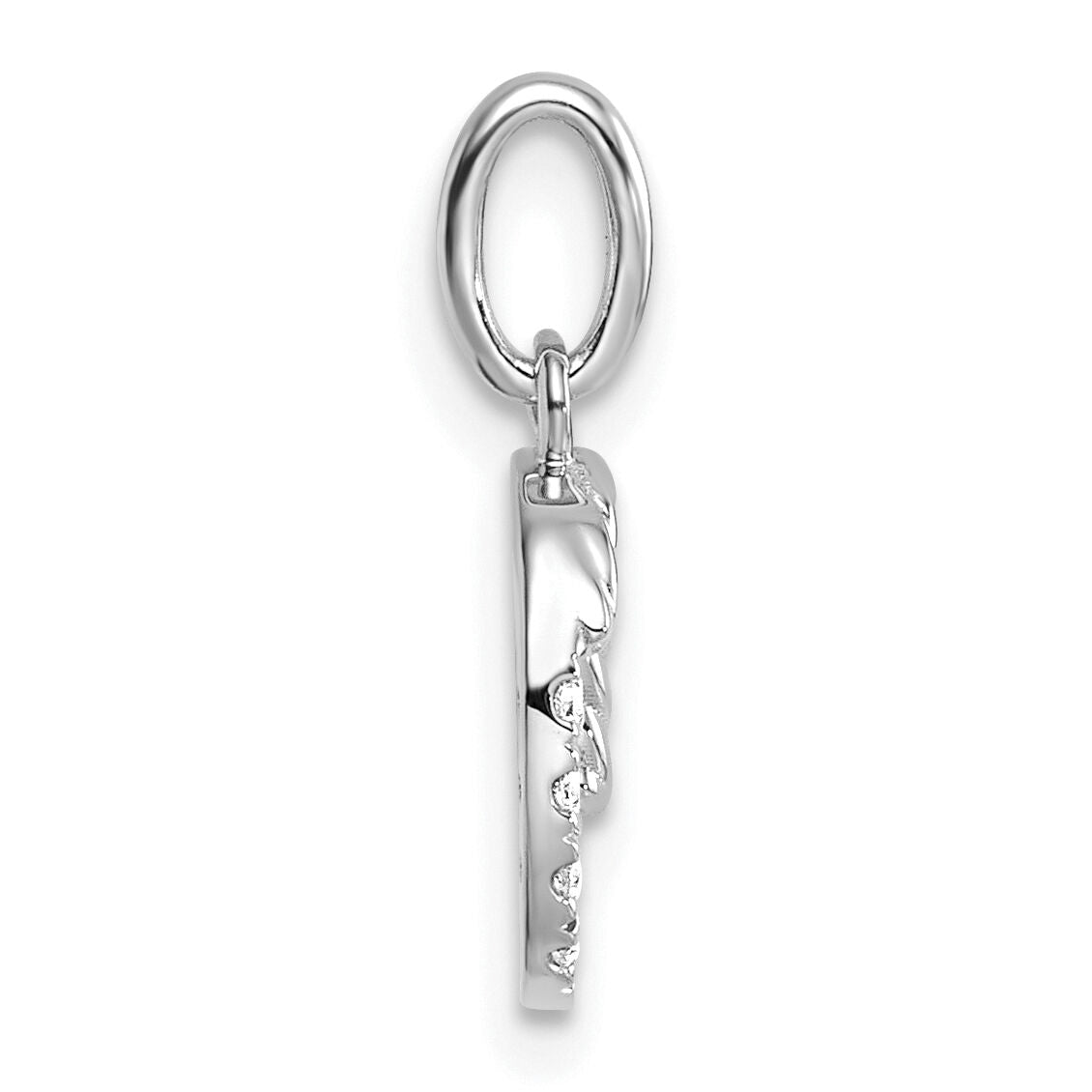 14k White Gold Twisted .07 ct. Diamond Initial O Charm-PM10732O-WA