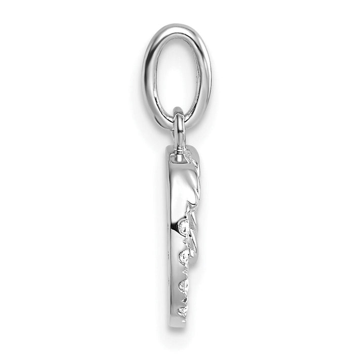 14k White Gold Twisted .07 ct. Diamond Initial O Charm-PM10732O-WA