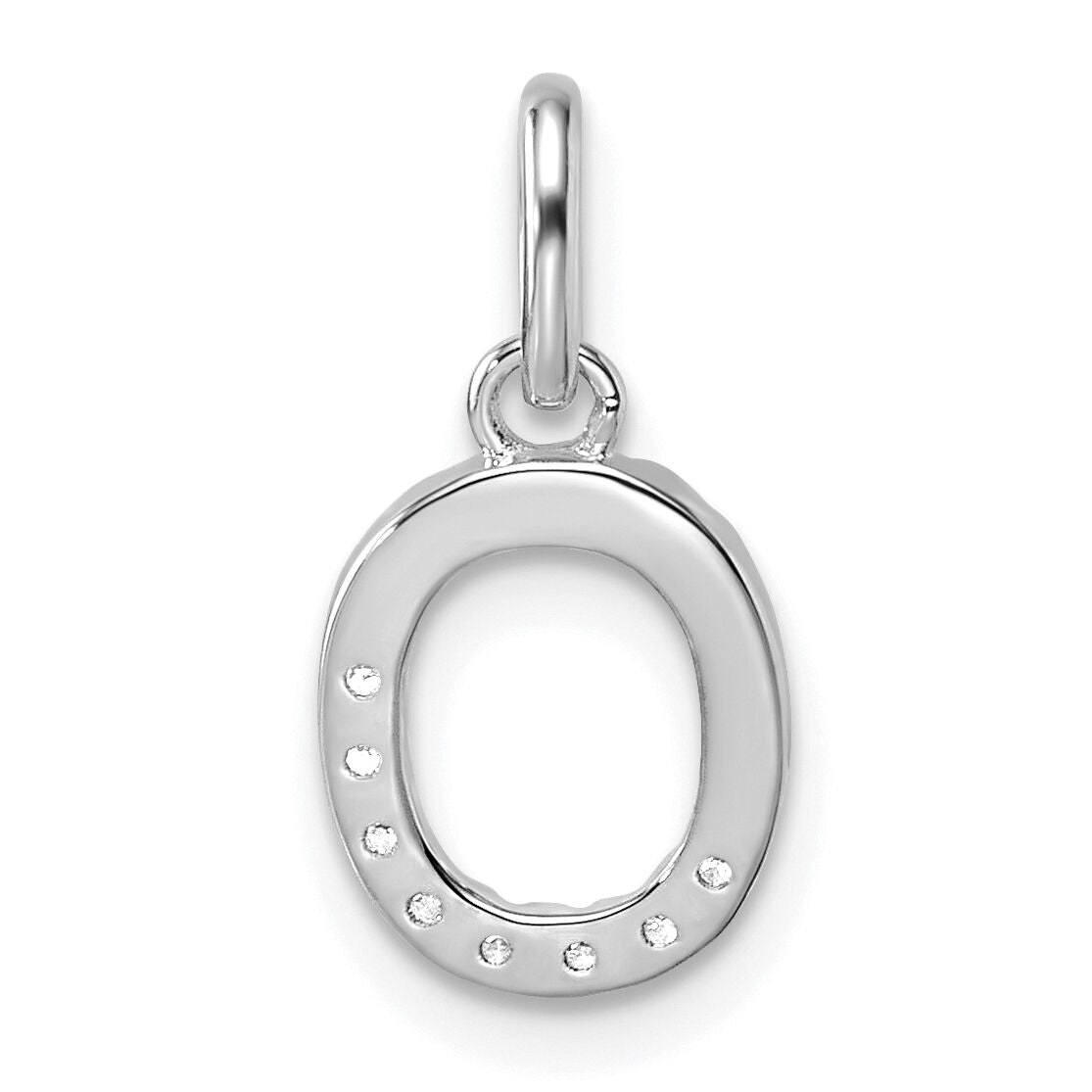 14k White Gold Twisted .07 ct. Diamond Initial O Charm-PM10732O-WA