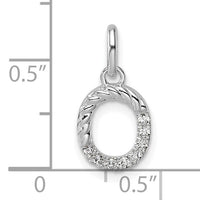 14k White Gold Twisted .07 ct. Diamond Initial O Charm-PM10732O-WA