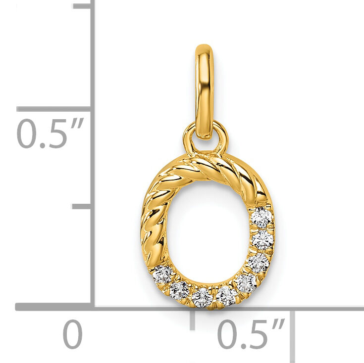 14k Twisted .07 ct. Diamond Initial O Charm-PM10732O-YA