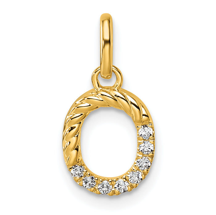14k Twisted .07 ct. Diamond Initial O Charm-PM10732O-YA