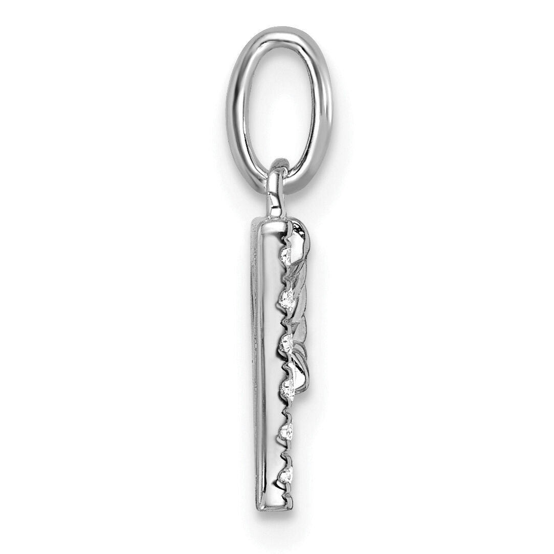 14k White Gold Twisted .05 ct. Diamond Initial P Charm-PM10732P-WA