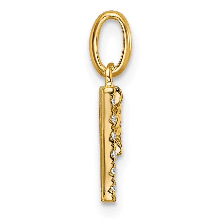 14k Twisted .05 ct. Diamond Initial P Charm-PM10732P-YA