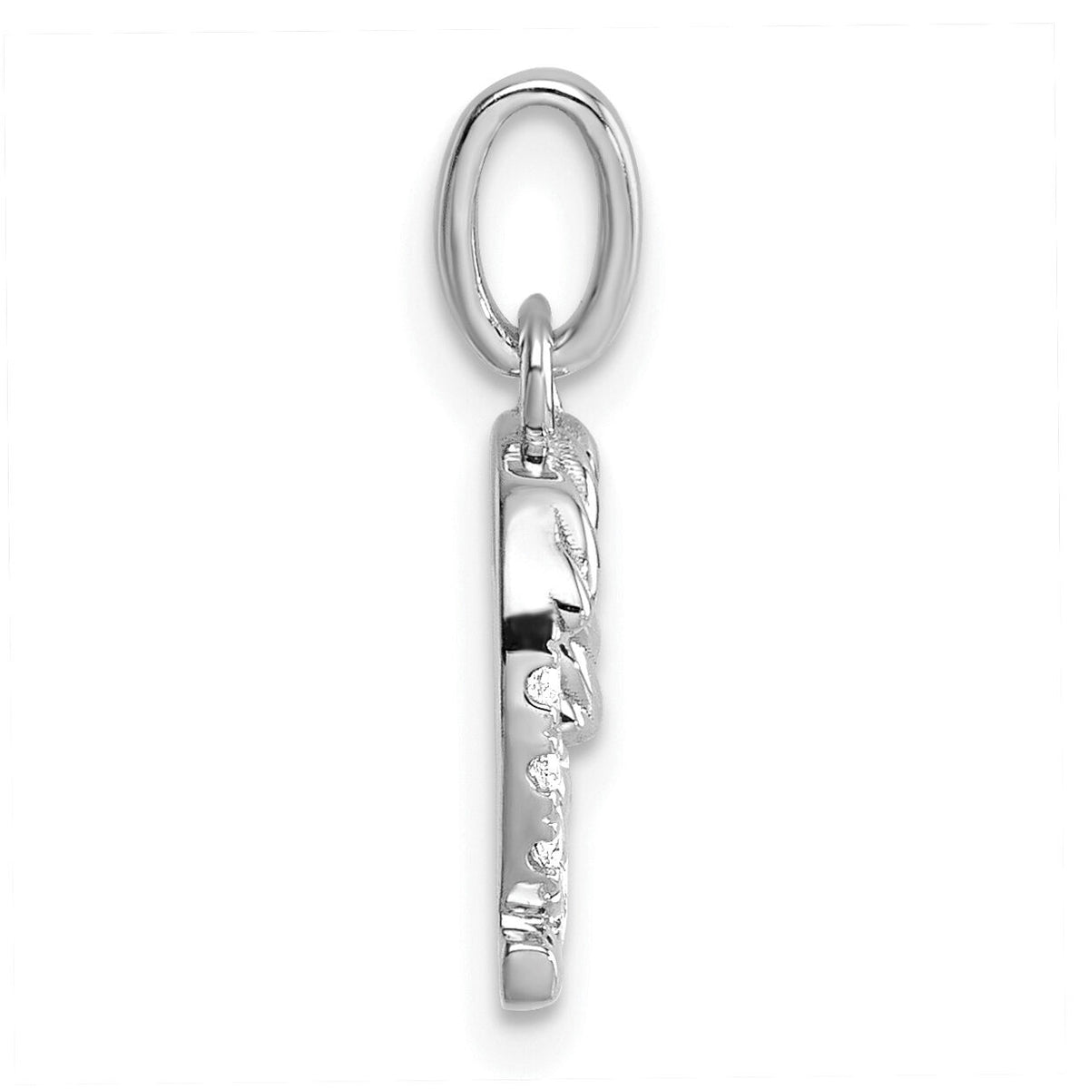 14k White Gold Twisted .07 ct. Diamond Initial Q Charm-PM10732Q-WA