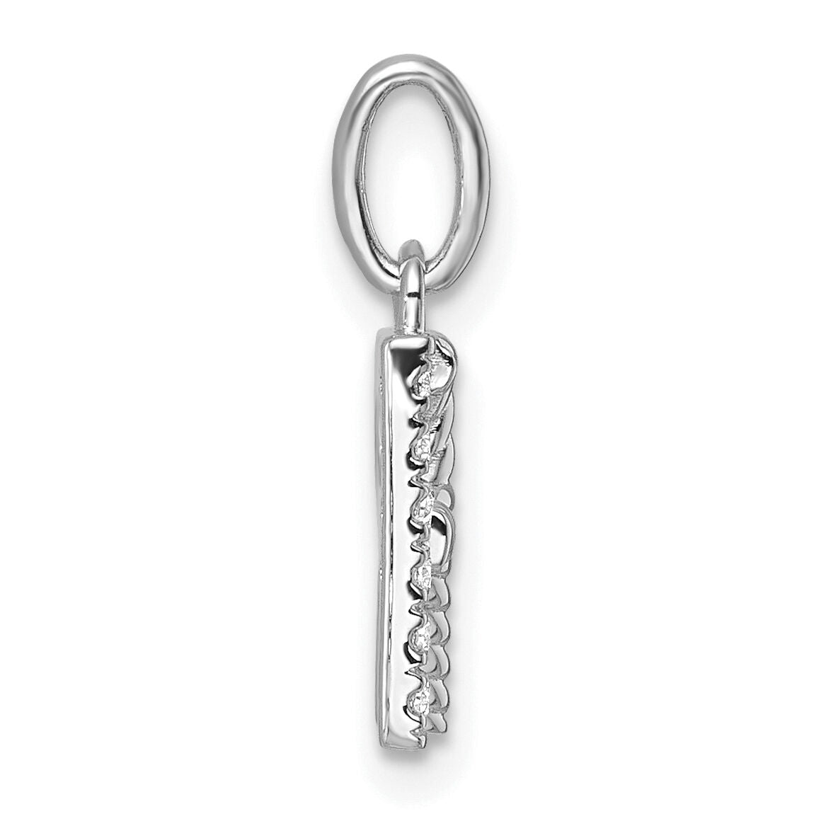 14k White Gold Twisted .05 ct. Diamond Initial R Charm-PM10732R-WA