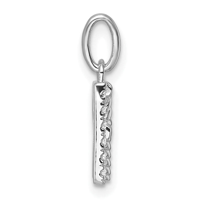 14k White Gold Twisted .05 ct. Diamond Initial R Charm-PM10732R-WA