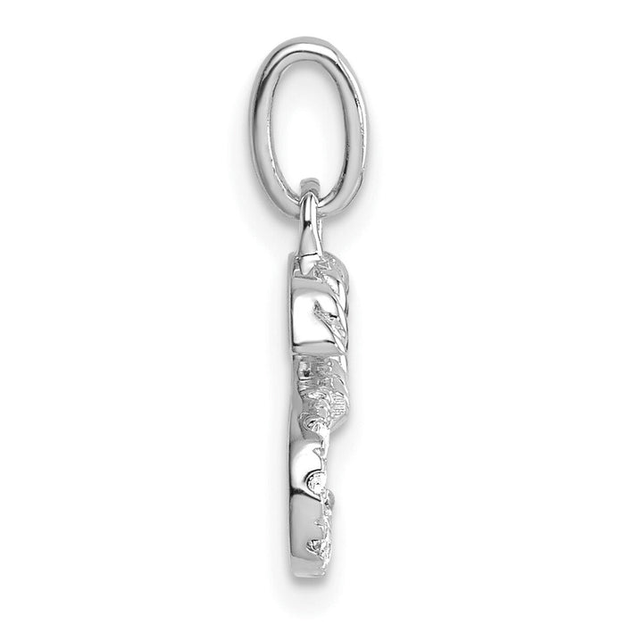 14k White Gold Twisted .07 ct. Diamond Initial S Charm-PM10732S-WA