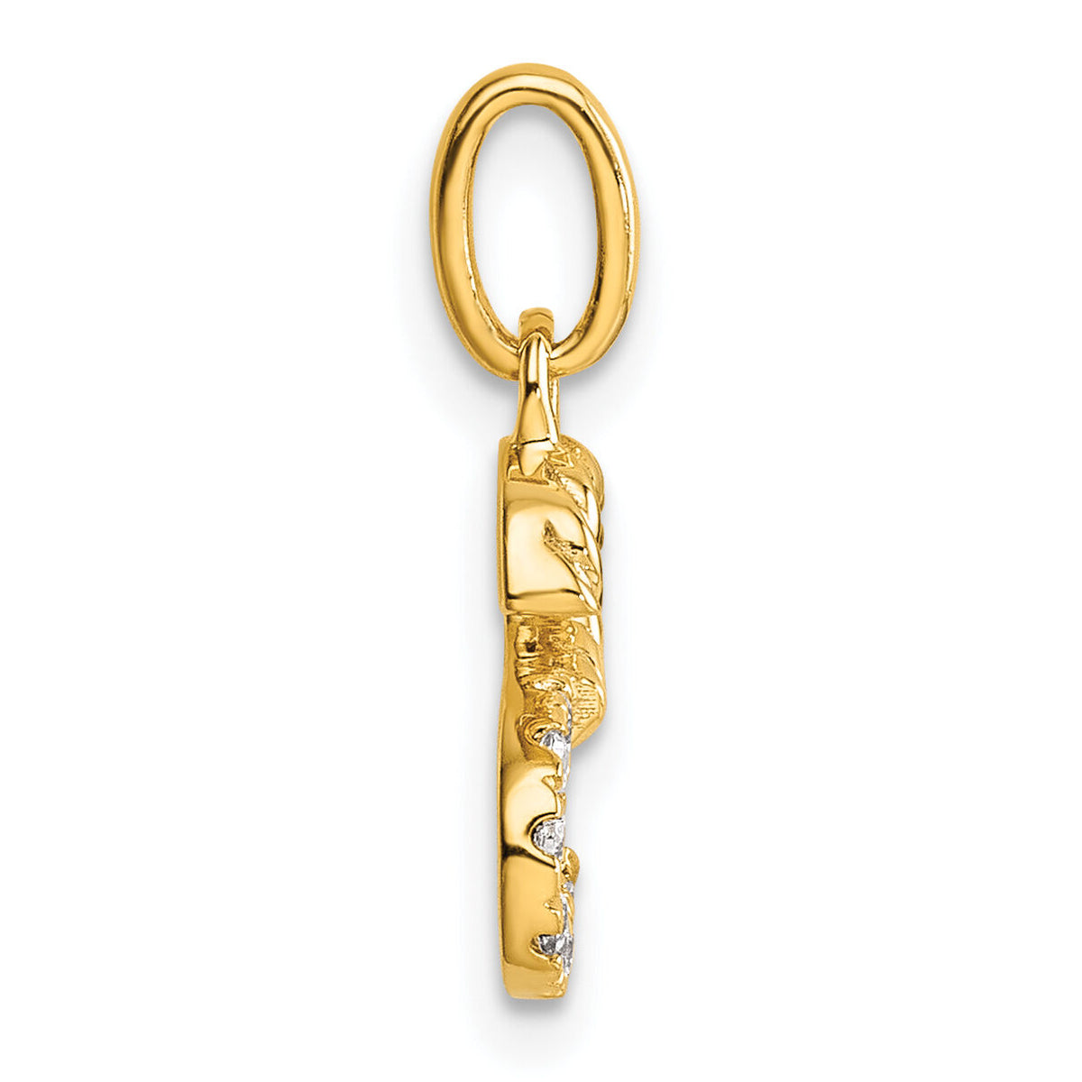 14k Twisted .07 ct. Diamond Initial S Charm-PM10732S-YA