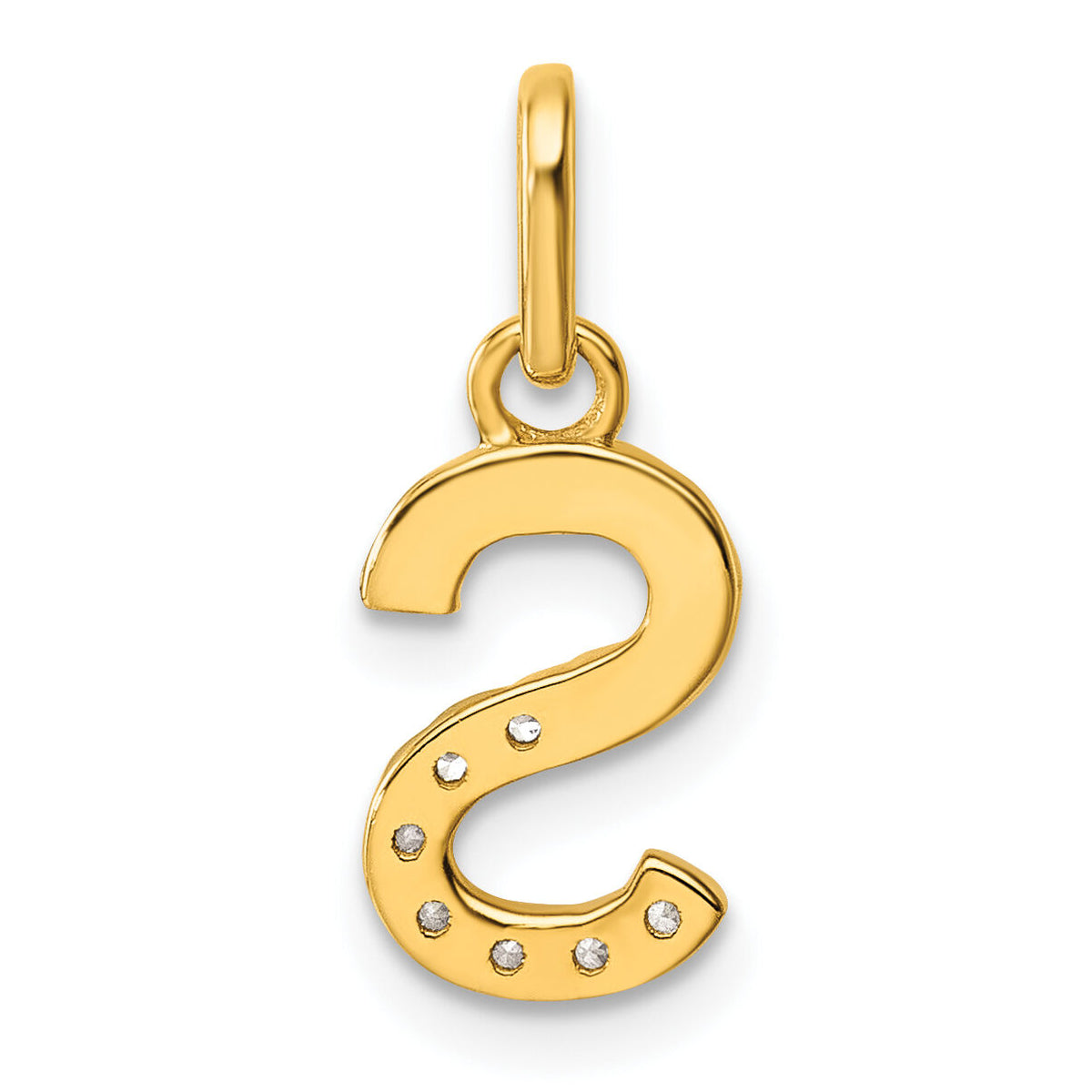 14k Twisted .07 ct. Diamond Initial S Charm-PM10732S-YA