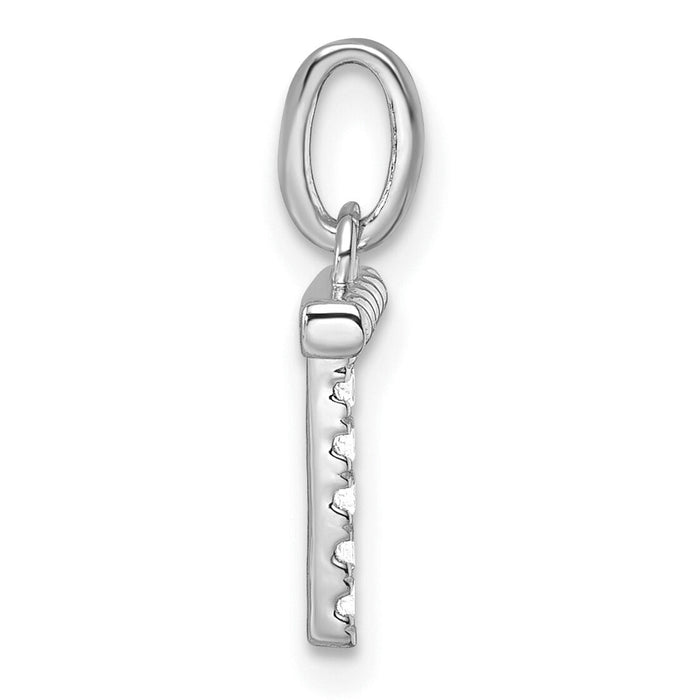 14k White Gold Twisted .05 ct. Diamond Initial T Charm-PM10732T-WA