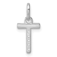 14k White Gold Twisted .05 ct. Diamond Initial T Charm-PM10732T-WA