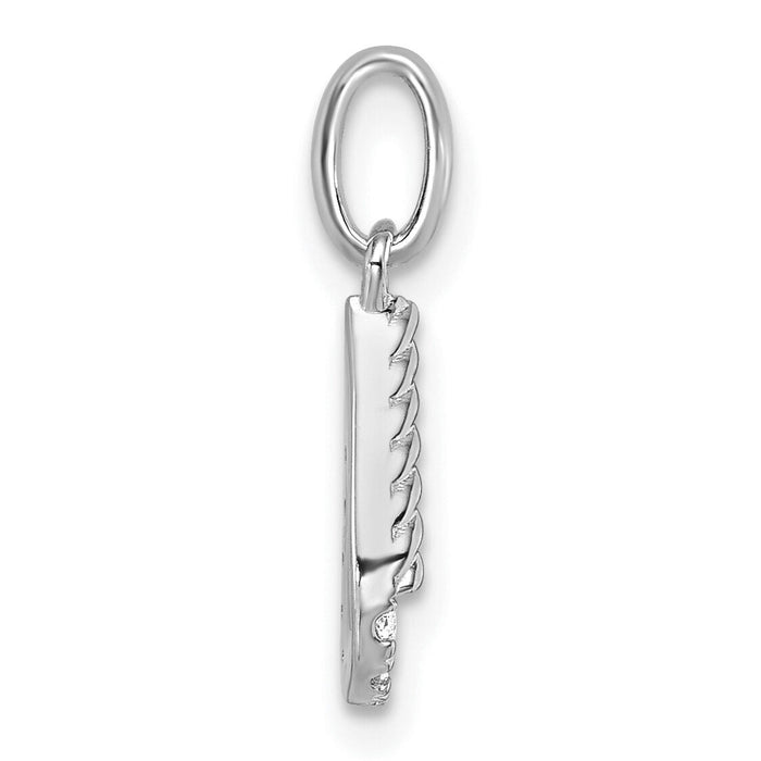 14k White Gold Twisted .10 ct. Diamond Initial U Charm-PM10732U-WA