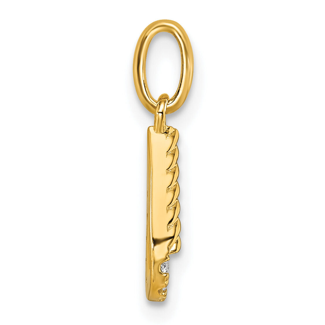 14k Twisted .10 ct. Diamond Initial U Charm-PM10732U-YA