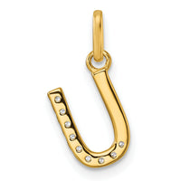 14k Twisted .10 ct. Diamond Initial U Charm-PM10732U-YA