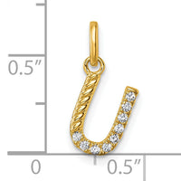 14k Twisted .10 ct. Diamond Initial U Charm-PM10732U-YA
