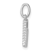 14k White Gold Twisted .05 ct. Diamond Initial V Charm-PM10732V-WA