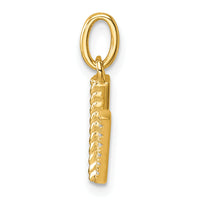 14k Twisted .05 ct. Diamond Initial V Charm-PM10732V-YA