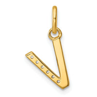 14k Twisted .05 ct. Diamond Initial V Charm-PM10732V-YA