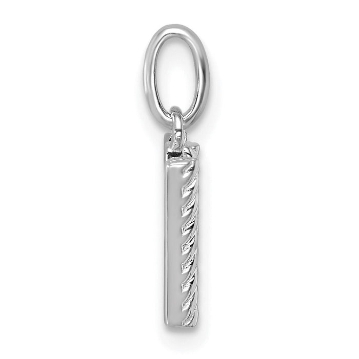 14k White Gold Twisted .05 ct. Diamond Initial W Charm-PM10732W-WA