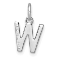 14k White Gold Twisted .05 ct. Diamond Initial W Charm-PM10732W-WA