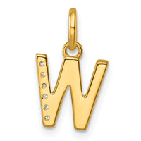 14k Twisted .05 ct. Diamond Initial W Charm-PM10732W-YA