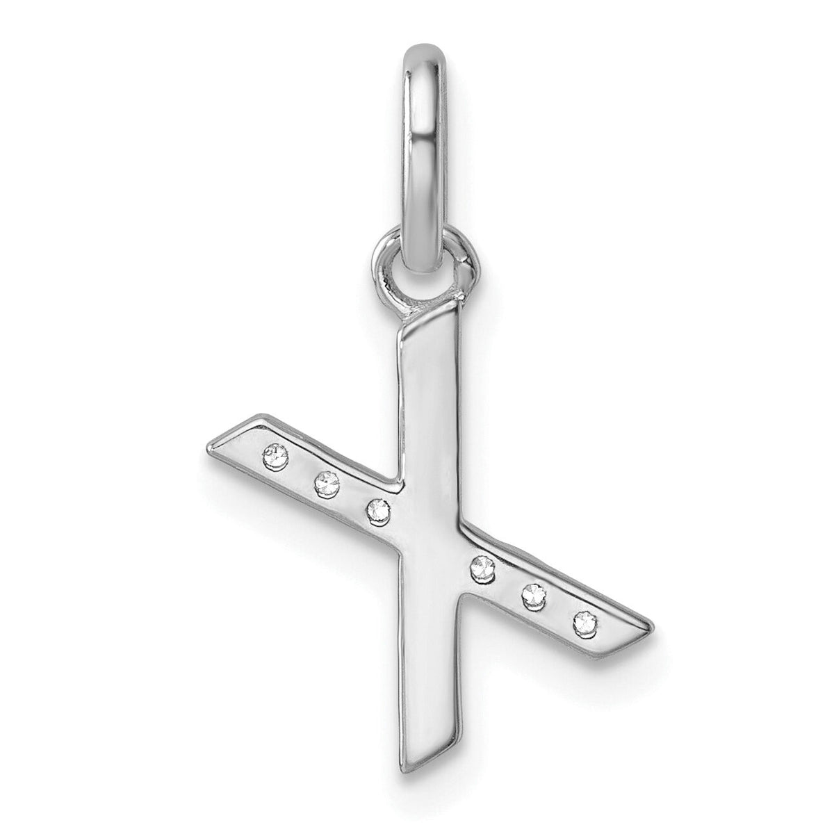 14k White Gold Twisted .05 ct. Diamond Initial X Charm-PM10732X-WA