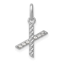 14k White Gold Twisted .05 ct. Diamond Initial X Charm-PM10732X-WA