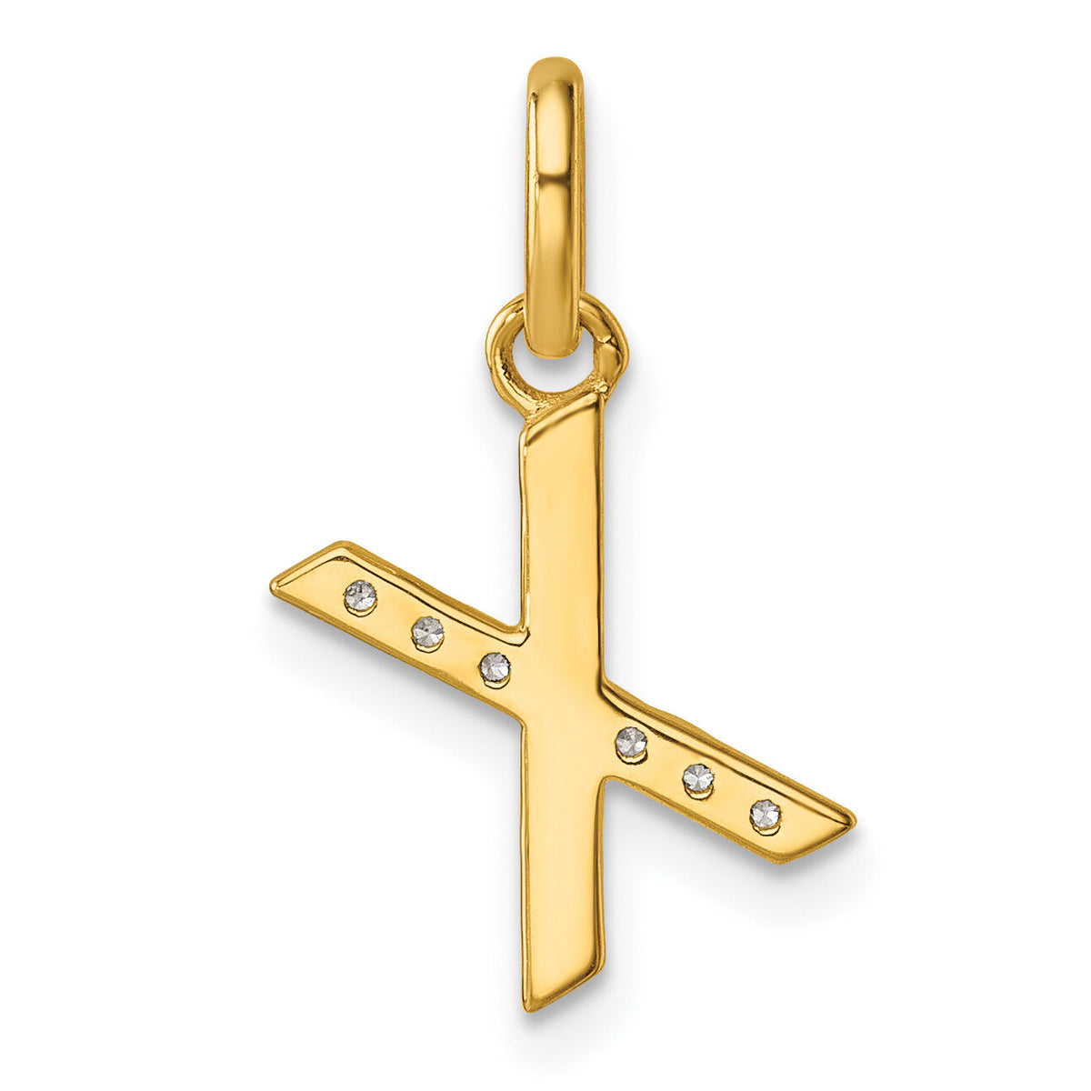 14k Twisted .05 ct. Diamond Initial X Charm-PM10732X-YA