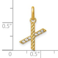 14k Twisted .05 ct. Diamond Initial X Charm-PM10732X-YA