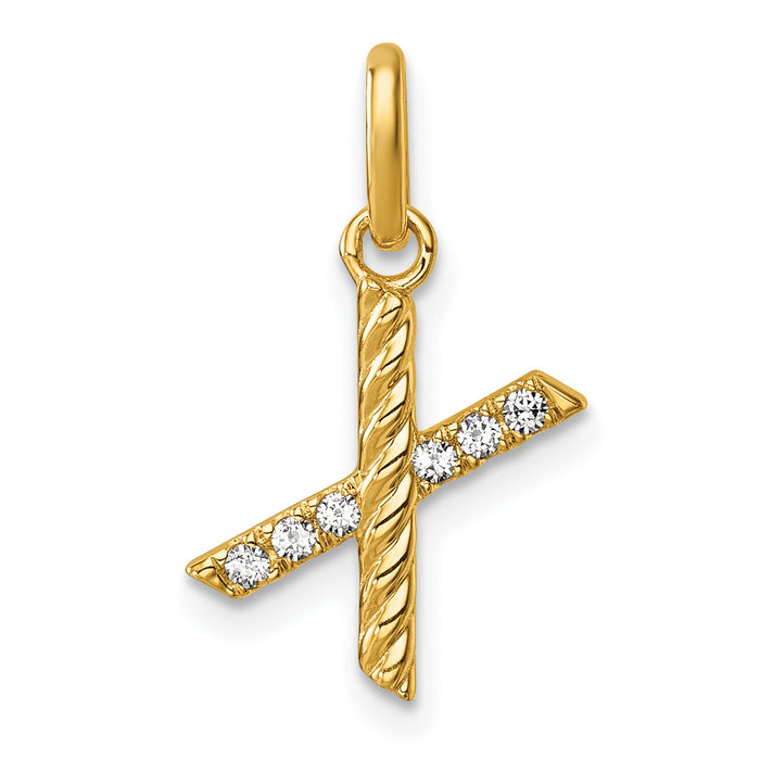 14k Twisted .05 ct. Diamond Initial X Charm-PM10732X-YA
