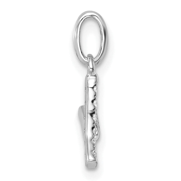 14k White Gold Twisted .05 ct. Diamond Initial Y Charm-PM10732Y-WA