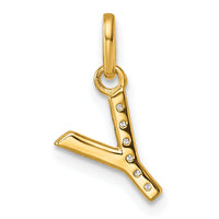 14k Twisted .05 ct. Diamond Initial Y Charm-PM10732Y-YA