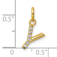 14k Twisted .05 ct. Diamond Initial Y Charm-PM10732Y-YA