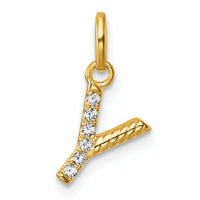 14k Twisted .05 ct. Diamond Initial Y Charm-PM10732Y-YA