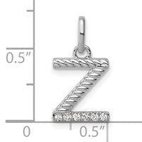 14k White Gold Twisted .05 ct. Diamond Initial Z Charm-PM10732Z-WA