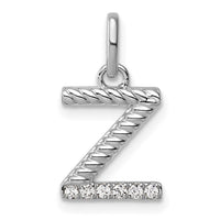 14k White Gold Twisted .05 ct. Diamond Initial Z Charm-PM10732Z-WA