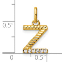 14k Twisted .05 ct. Diamond Initial Z Charm-PM10732Z-YA