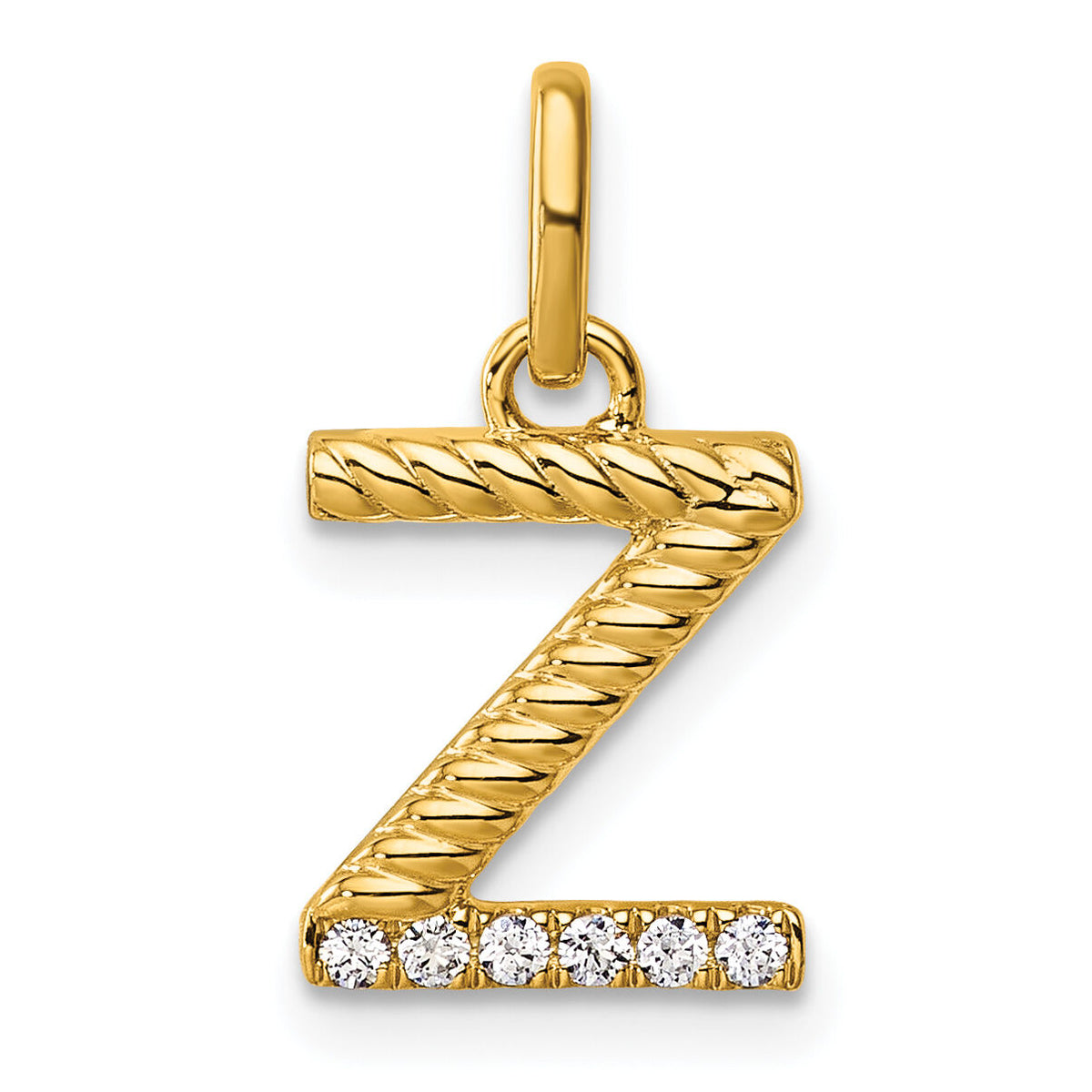 14k Twisted .05 ct. Diamond Initial Z Charm-PM10732Z-YA
