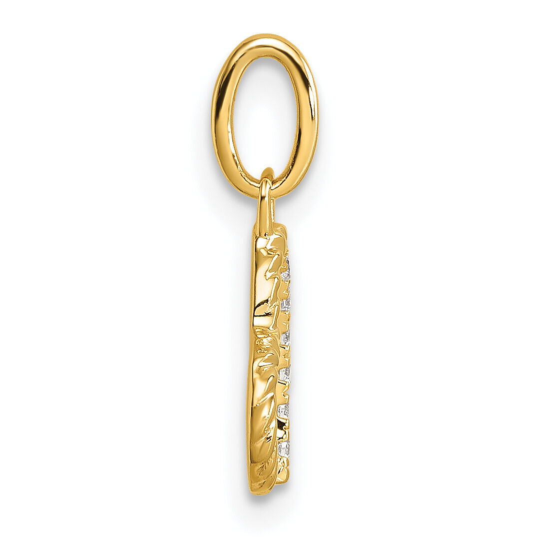 14K Polished Diamond Twisted Heart Pendant-PM10750-005-YAA